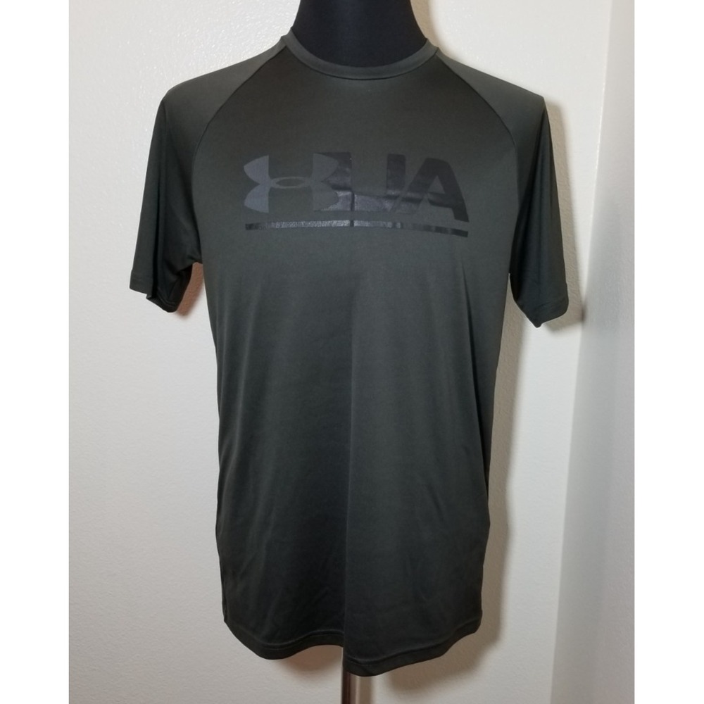 Under Armour Mens Medium Olive Green Heatgear Military Activewear Athletic Gym